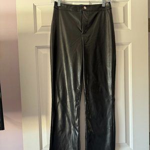 SHEIN Black Faux Leather Skinny Trouser